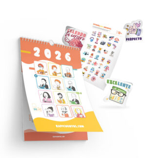 Calendario de pared + 68 stickers